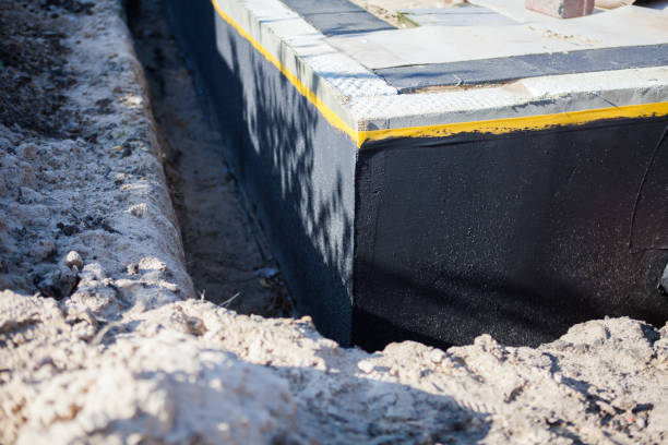 Residential Interior Drainage System installation at a Englewood Cliffs, NJ home by SJ Waterproofing Pros